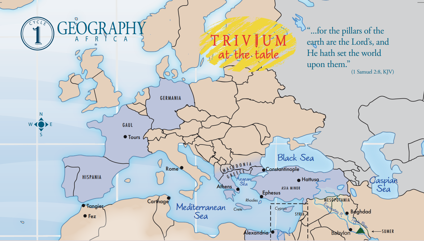 Trivium at the Table - Africa Geography Placemats